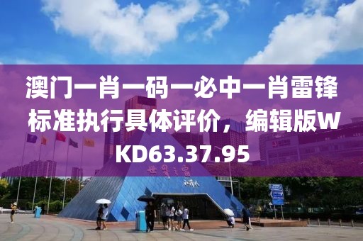 澳门一肖一码一必中一肖雷锋 标准执行具体评价，编辑版WKD63.37.95