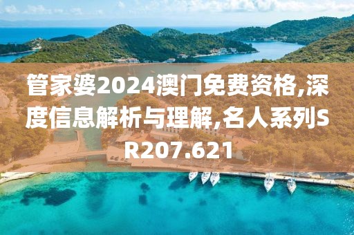 管家婆2024澳门免费资格,深度信息解析与理解,名人系列SR207.621
