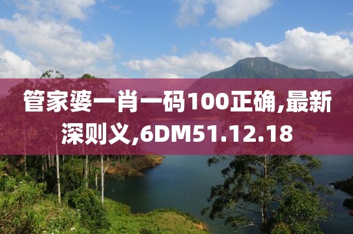 管家婆一肖一码100正确,最新深则义,6DM51.12.18