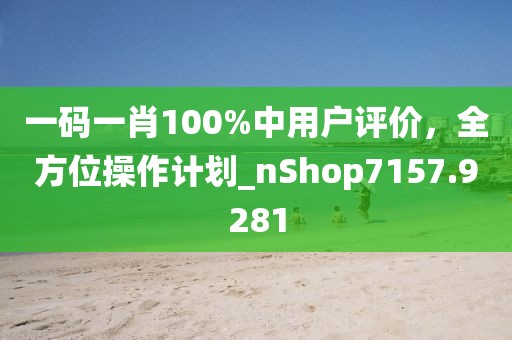 一码一肖100%中用户评价，全方位操作计划_nShop7157.9281