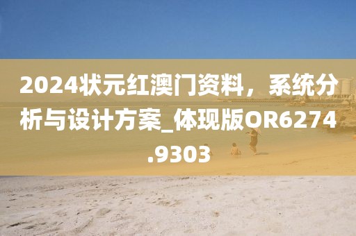 2024状元红澳门资料，系统分析与设计方案_体现版OR6274.9303