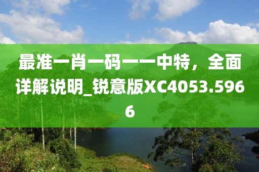 最准一肖一码一一中特，全面详解说明_锐意版XC4053.5966