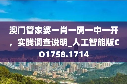 澳门管家婆一肖一码一中一开，实践调查说明_人工智能版CO1758.1714