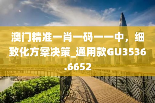 澳门精准一肖一码一一中，细致化方案决策_通用款GU3536.6652