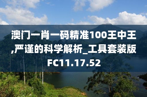澳门一肖一码精准100王中王,严谨的科学解析_工具套装版FC11.17.52